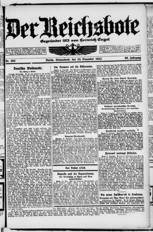 Der Reichsbote vom 23.12.1922