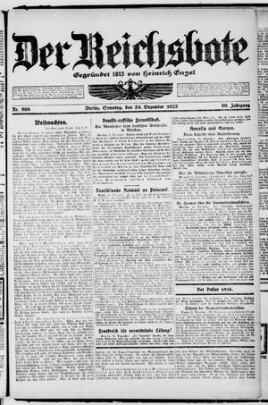 Der Reichsbote vom 24.12.1922