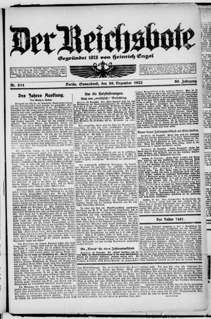 Der Reichsbote vom 30.12.1922