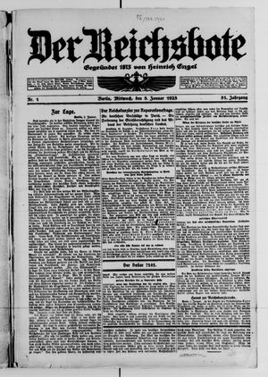 Der Reichsbote vom 03.01.1923