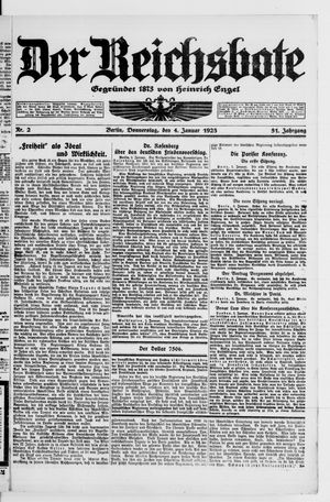 Der Reichsbote vom 04.01.1923