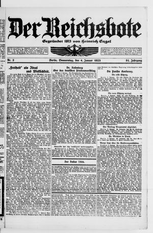 Der Reichsbote vom 04.01.1923