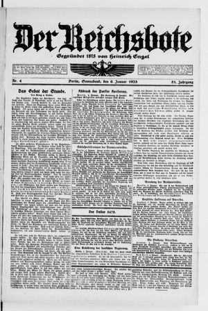 Der Reichsbote vom 06.01.1923