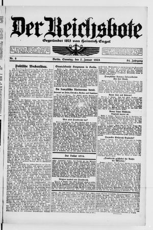 Der Reichsbote on Jan 7, 1923