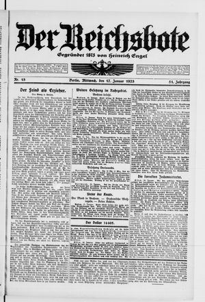 Der Reichsbote vom 17.01.1923