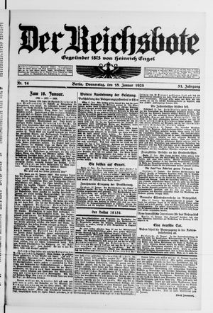 Der Reichsbote vom 18.01.1923
