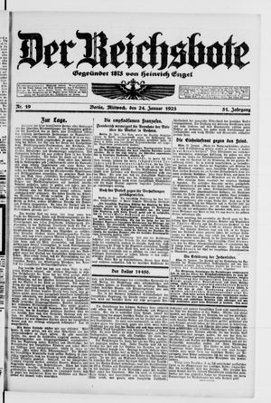 Der Reichsbote on Jan 24, 1923