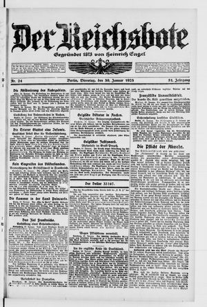 Der Reichsbote vom 30.01.1923