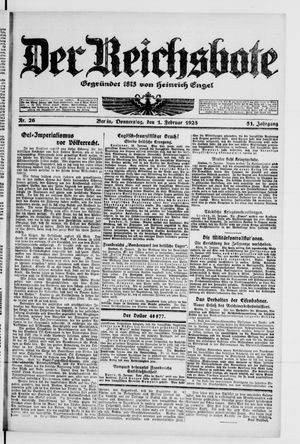 Der Reichsbote vom 01.02.1923