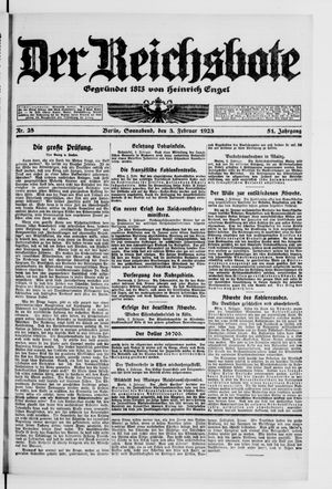 Der Reichsbote vom 03.02.1923
