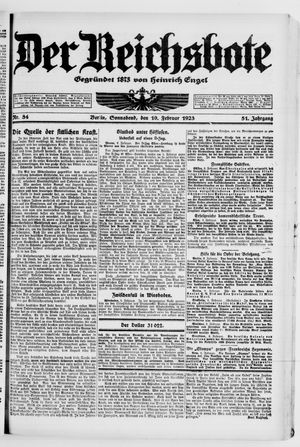 Der Reichsbote vom 10.02.1923