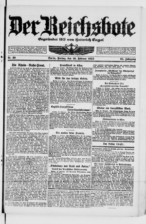 Der Reichsbote vom 16.02.1923