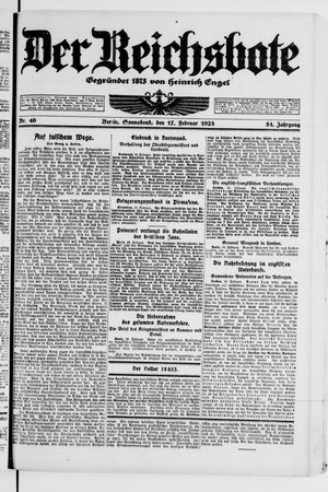 Der Reichsbote vom 17.02.1923