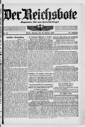 Der Reichsbote vom 18.02.1923