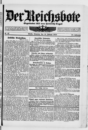 Der Reichsbote vom 25.02.1923