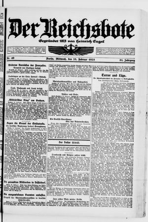Der Reichsbote vom 28.02.1923