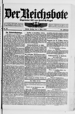 Der Reichsbote vom 02.03.1923