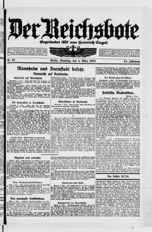 Der Reichsbote vom 04.03.1923