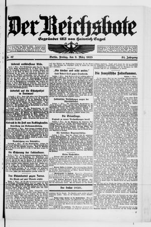 Der Reichsbote vom 09.03.1923