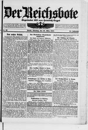 Der Reichsbote on Mar 20, 1923