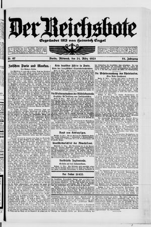 Der Reichsbote vom 21.03.1923