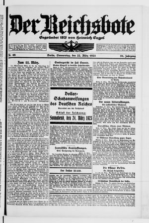 Der Reichsbote on Mar 22, 1923