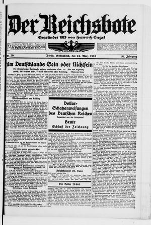 Der Reichsbote on Mar 24, 1923