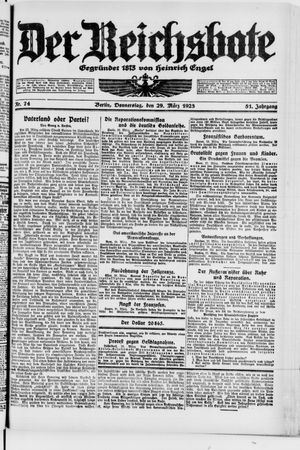 Der Reichsbote on Mar 29, 1923