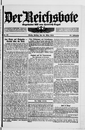 Der Reichsbote on Mar 30, 1923
