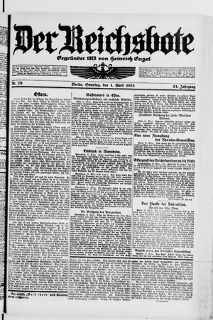 Der Reichsbote vom 01.04.1923