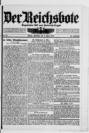 Der Reichsbote on Apr 4, 1923