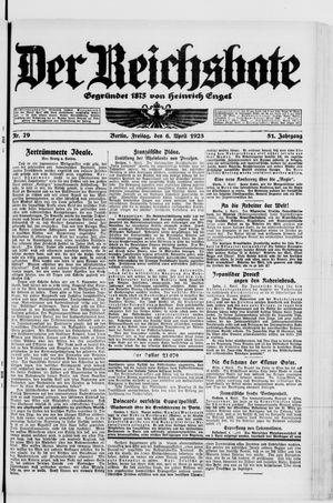 Der Reichsbote on Apr 6, 1923