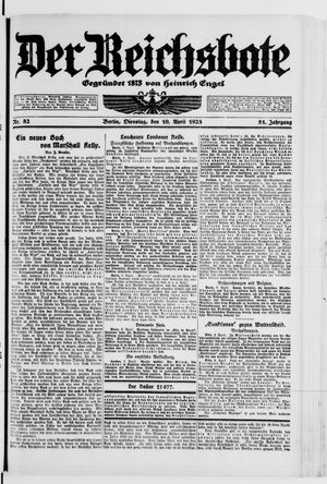 Der Reichsbote on Apr 10, 1923