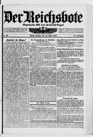 Der Reichsbote on Apr 13, 1923