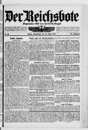 Der Reichsbote on Apr 14, 1923