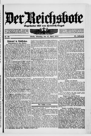 Der Reichsbote vom 17.04.1923