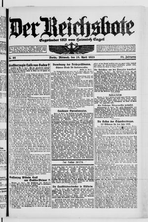 Der Reichsbote on Apr 25, 1923