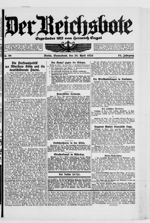 Der Reichsbote on Apr 28, 1923
