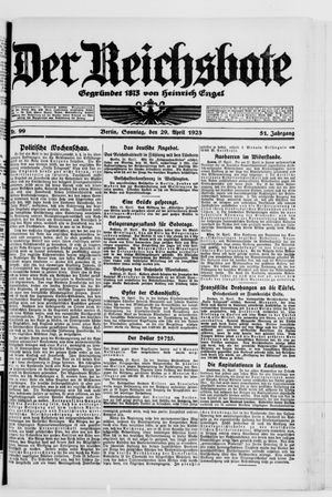 Der Reichsbote on Apr 29, 1923