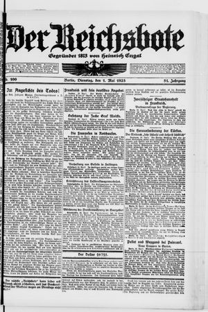 Der Reichsbote on May 1, 1923