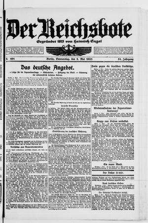 Der Reichsbote vom 03.05.1923