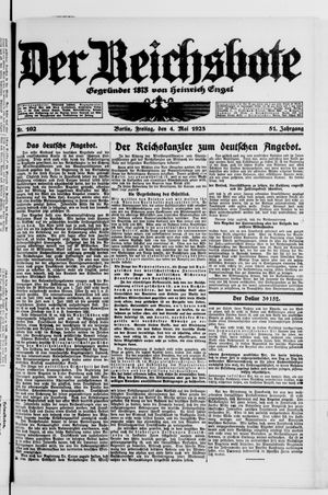 Der Reichsbote on May 4, 1923
