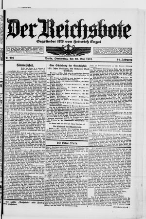 Der Reichsbote on May 10, 1923