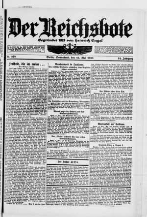 Der Reichsbote vom 12.05.1923