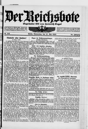 Der Reichsbote vom 17.05.1923
