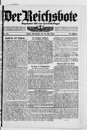 Der Reichsbote vom 26.05.1923