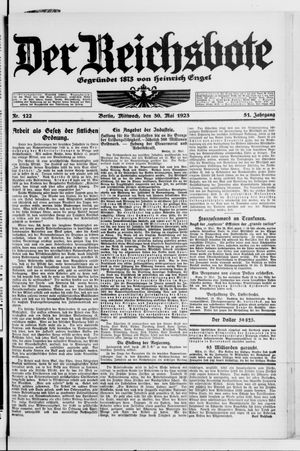 Der Reichsbote vom 30.05.1923