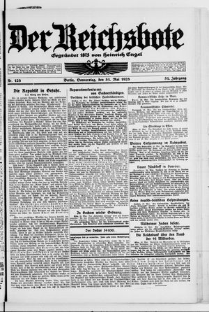 Der Reichsbote vom 31.05.1923