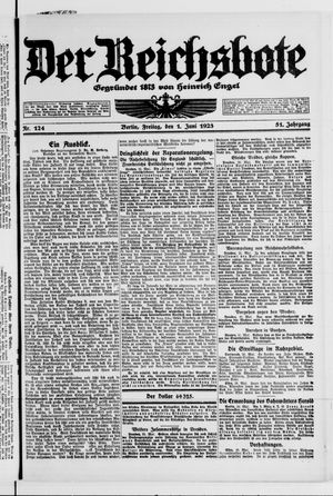 Der Reichsbote vom 01.06.1923