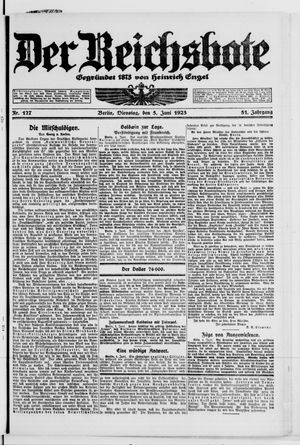 Der Reichsbote vom 05.06.1923